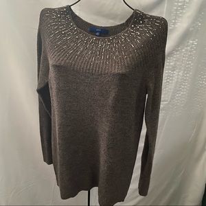 Apt9 Brown Jeweled Sweater Size Medium